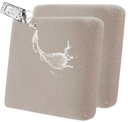 SHANNA Stretch Sofa Sitzkissenbezüge rutschfest Sofabezug: 2-Sitzer wasserdichte Couchkissen Schonbezüge Add Dicke Outdoor-Kissen Couch Schonbezug Haustierfreundlicher Möbelschutz für Couch (Khaki)