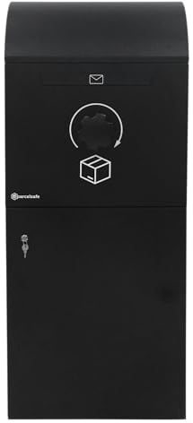 Parcelsafe XL Schwarz - Paketbox - Für extra große Pakete - 5 Jahre Garantie - Diebstahlsicherung Technologie - Paketbox für Wand- oder Bodenmontage - Sehr starkes Material: Aluzink