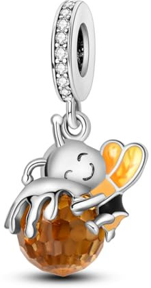 NARMO 925 Sterling Silber Dangle Charm für Pandora Armbänder Nette Biene Honigbiene Charm