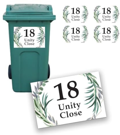 Personalised Wheelie Bin House Numbers Stickers Wheelie Dustbin Sticker