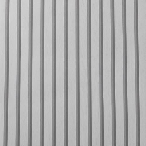 Beswitory Wood Slat Light Grey Wallpaper Natural Photographic Wood Slat Effect Panel Wallpaper Feature Wall for Hallway Bedroom Living Room
