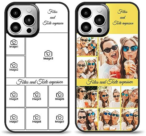 Easycosy personalisierte Handyhülle mit Bild für 17 16 15 14 13 12 11 Pro/Max/Mini XR X Xs Max, Handy iPhone-Hülle mit Fotos für Beste Freunde, Familie, Pärchen individuelle Vollschutz-TPU-Hülle