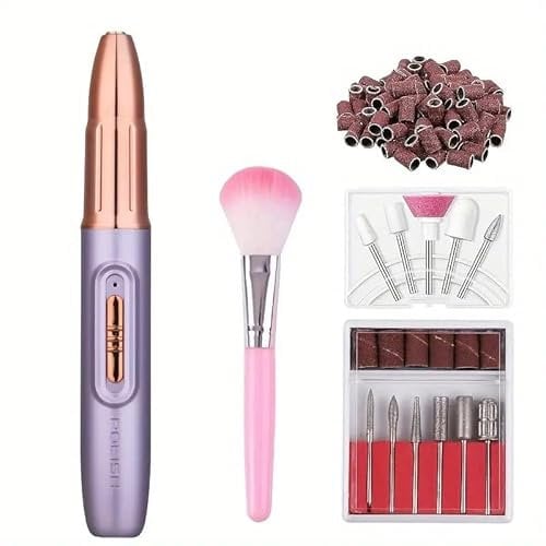 Ponceuse à ongles professionnelle 12 en 1 Protable Kit de manucure pédicure électrique à faible bruit rechargeable par USB, vitesse réglable, kit de pédicure pour salon DIY femmes filles débutantes
