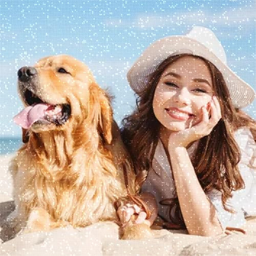 5D Diamond Painting Personalisiert, Diamond Painting mit Eigenem Foto, Benutzerdefinierte Diamond Painting Set für Erwachsene, DIY Design Full Bilder Geschenke für Home Dekor, 30x40cm
