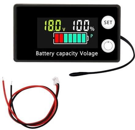diymore Batteriewächter 12V 24V 36V 48V 60V 72V 84V, Batterieanzeige DC 8-100V Batteriekapazitätsmonitor mit Summeralarm und Temperatur für Autos Boote Wohnmobil