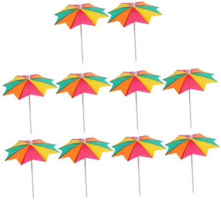 Amosfun 20pcs Einweg Dessert Picks Dekorative Regenschirm Form für Partys Veranstaltungen