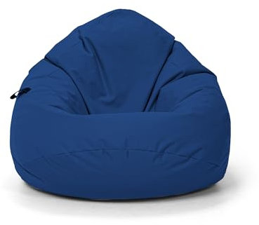 Nadimaideal Sitzsack Tropfenform Kastanie | Bodenkissen für Kinder & Erwachsene | Indoor & Outdoor | Gaming Sitzsack - Sitzkissen - Beanbag | Füllung EPS Perlen (Marineblau, XXL-Durchmesser 88 cm)