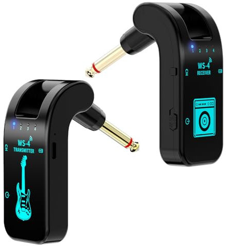 2.4G Wireless Gitarre System Gitarre Sender Empfänger Set für E-Gitarre Bass 48K/16bit Echtzeit Übertragung