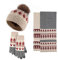 Mütze Damen Herren, Beanie Winter Elastizität Wintermütze Outdoor Festival Strickmützen Weich Classic Fahrradmütze Elegant Warme Mit Schal Und Handschuhe Strickmütze 3-Teiliges Set Laufmütze Caps