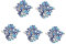 VILLCASE 5sets Turkish Eye Jewelry Evil Eye Keychain Round Evil Eye Bead Beads for Keychains Evil Eye Sticker Evil Eye Nail Charms Evil Eye Beads Keychain Charms Evil Eye Hanging 60pcs*5