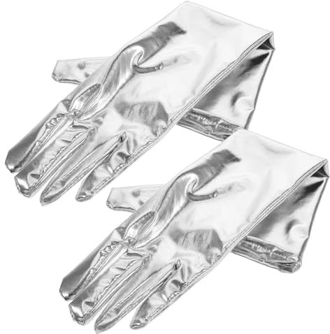 ROMISBABA 1 Paar Bühnenhandschuhe Aus Lackleder Für Damen Schwarz