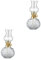 TOPBATHY 2St Petroleumlampe aus Glas Duft alte Lampe LED Diffusoren Gold bücherregal Dekoration buchregal Dekoration kerzenlöscher kerzenstifte Öllampen für den Innenbereich Sturmlaterne