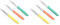 Arcos Set Cuchillos Mondadores. 3 Piezas Acero Inoxidable. Cuchillos Cocina Peladores Multicolor para Pelar Frutas y Verduras. Mango Ergonómico Polipropileno. Serie Nova. Naranja, Amarillo y Azul.