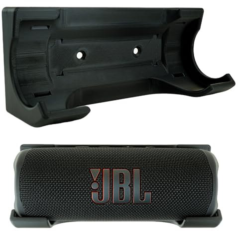 Speaker Mount for JBL Flip 6 Portable Speaker | Wall, Ceiling, Pole Mount, Desktop Stand | Shelf Bracket Holder for Home, Office, Car, Truck, Boat, Golf Cart | Adjustable Straps Included (Black)