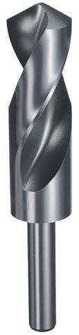 sourcing map 28mm Drill Bit 1/2 Reduced Shank Round 4341 High Speed Steel Nitriding Black 118° Standard Point for Plastic Wood Copper Aluminum Iron Medium Soft Metal