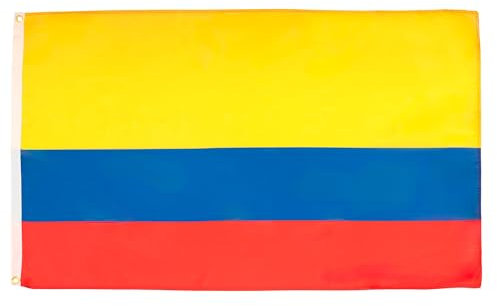 AZ FLAG – Lote de 2 banderas de Colombia – 90 x 60 cm – Bandera colombiana 100% poliéster con ojales metálicos integrados