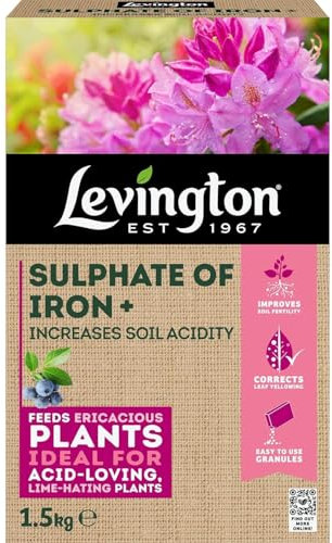 Levington Sulphate of Iron 1.5kg | Acid-Loving Plant Feed for Greener Leaves & Stronger Growth | Ideal for Azaleas, Rhododendrons, Camellias & Ericaceous Plants