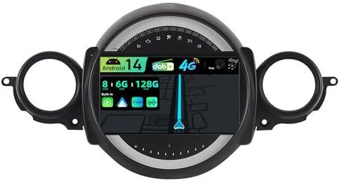 BXLIYER | Built-in 4G LTE Dab | 6G+128G | Android 14 Autoradio para BMW Mini Cooper R55 R56 2007-2013 Radio GPS Navi - CarPlay Android Auto - QLED 9 Pulgada Octa-Core - Volante WiFi 360-CAM Bluetooth