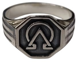 Handgefertigter 925 Silberring Alpha Omega – Christlicher Herrenring