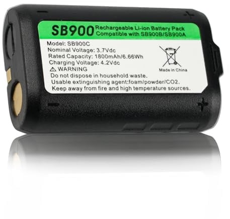 SB900C Batterie pour Shure SB900A, SB900B, Batterie Li-ION Rechargeable | compatible avec les systèmes Shure ULX-D, QLX-D, Axient Digital, AD1, AD2 ainsi que PSM900 et PSM100 3,7 V, 1800 mAh