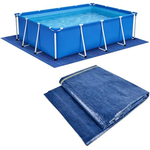 DIELOVEHUA Paño para el Suelo de la Piscina, Tapiz Suelo Piscina, Alfombra de Protección Azul, Impermeable, Resistente, para Piscinas Hinchables y Piscinas sobre el Suelo (300 x 200 cm)