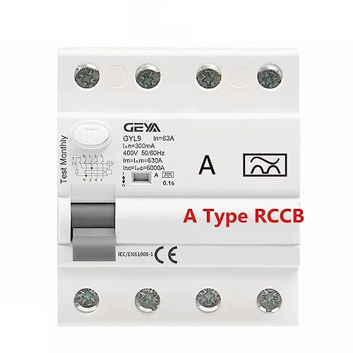 Disjoncteur différentiel de type A, 3P+N, 40A, 63A, différentiel, détection de courant résiduel CC pulsé(30mA,4P 40A)
