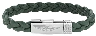 Aston Martin Herren Armband Lederband Edelstahl AML THRILL