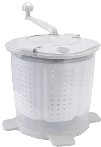 Spacnana Lavatrice Manuale Non Elettrica Lavatrice e Centrifuga Portatile a Manovella 1200 Giri/min con 4 Ventose e Cestello Rimovibile per Campeggi Appartamenti Dormitori Delicati