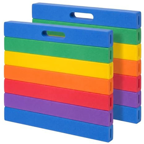 Relaxdays Kniekissen, 2er Set, Garten, Werkstatt, Yoga, Schaumstoff, bunt | Tragegriffe, HxBxT: 3 x 35 x 30 cm, Kniehilfe