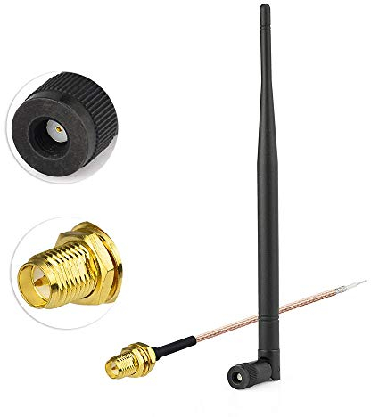 Eightwood 868 MHz Antenne RP SMA NFC RFID Antenne RP-SMA Mâle + RP-SMA Câble Pigtail Homme RG178 15cm 6 Pouces pour Antenne WiFi GSM sans Fil WiFi Homogène CCU3 CCU2 CC1101 Radio Jambon