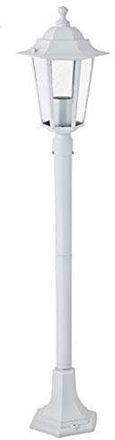 Dapo Außen-Garten-Steh-Leuchte-Lampe KINGSTON weiß Aluminium Druckguss H: 100 cm E27x 1 Wege-Straßen-Leuchte-Lampe-Laterne