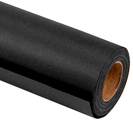 RUSPEPA Papier D'Emballage Kraft Noir - Papier Épais Pour Mariage, Anniversaire, Douche, Félicitations Et Cadeaux De Noël - 76Cm X 10M Par Rouleau