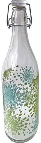 MAURY'S Splash Bottiglia in Vetro con Tappo A Chiusura ERMETICA 1LT (Verde)