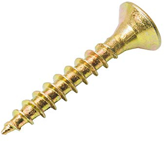 Spanplattenschrauben 4,0 x 25 mm Holz Schrauben Torx verzinkt gelb Flach Senkkopf Fräsrippen