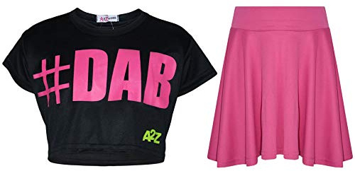 A2Z 4 Kids Girls T-Shirt and Skater Skirt Set Short Sleeve Top and Flared Skirt Outfit Stylish Summer Clothing for Kids Casual Matching Set for Holidays, Parties, Everyday Wear Age 5-13