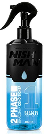 NISHMAN 2-Phasen-Conditioner - Keratin Complex 400ml - Perfekte Hydratation und Styling für Alle Haartypen - Pflege, Glanz und Entwirrung in Einem