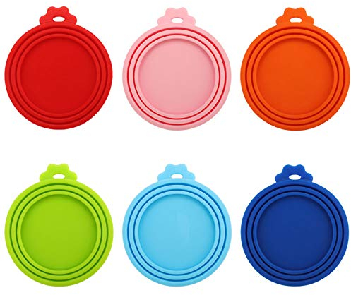 Huayue 6 Stück Silikon Deckel für Dosenfutter Silikondeckel für Katzenfutter Hundefutter Dosendeckel Silikon-Abdeckung für Tierfutterdosen Tiernahrung BPA Frei(Jeder hat 3 Größen:6.5 cm/7.5 cm/8.5 cm)