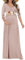 Kims Umstandskleid Maxikleid mit Blumenschärpe, Geraffter V-Ausschnitt, Fotoshooting-Kleid mit Tasche - Beige - Klein