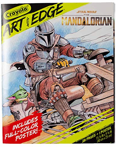 Crayola Mandalorian Coloring Book with Poster, Baby Yoda Featured, 28 Pages