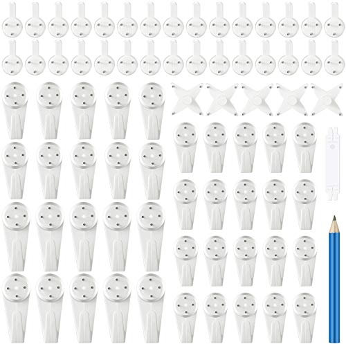 75 Stück unsichtbare Nagel Wand Schrauben Haken Foto Verschlüsse und Wandbefestigung Non Marks Bilder-Bilderrahmen Spurlos Aufhänger mit Handlauf Bleistift (einfacher Stil)