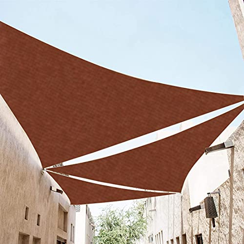 MJLING Segeltuch Dreieck Wasserdicht Wetterbeständiger Uv-Schutz Tear Resistant, Sonnenschutz Sonnendach Polyester Garten Balkon Terrasse Camping red-3X3X3M