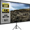 VEVOR Écran de Projection avec Trépied 60 Pouces 4K HD 16:9 Toile de Projection sur Trépied Hauteur Réglable Écran pour Projecteur 133 x 76 cm Infroissable Vidéoprojecteur Cinéma Domicile Extérieur