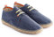 Alpargatas para Hombre de Yute y Tejido Terra. Hecha a Mano. Zapato Casual Tipo Blucher con Cordones Flexible Suave y Transpirable. (Marino, Numeric_44)