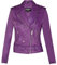 Infinity Leather Blouson de Moto Mauve en Cuir de Vache Véritable Brando Pour Femmes M