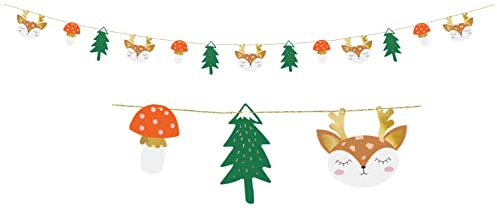 Weihnachtsgirlande winterlicher Wald Deko Girlande Deko Partykette Dekoration Weihnachtsdeko Motiv Schneeflocken Tannenbaum Winterwald