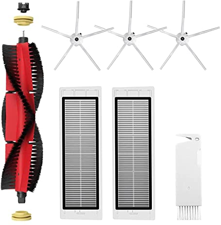 APZOVO Accessori Kit Ricambi Per Xiaomi Roborock S5 Max S6 Max S6 Pure S6 MaxV S50 S51 S55 S60 S65 S5 S6, con 1 Spazzola principale, 3 Spazzola Laterale, 2 HEPA Filtro