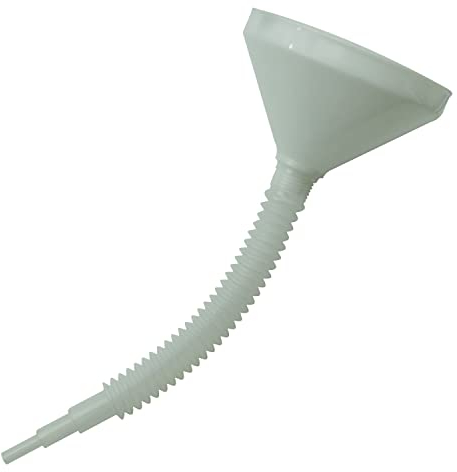 Serentrès Entonnoir Moplen de 20 cm de diamètre avec filtre et tuyau flexible de 44 cm Instrument pour tranvaser liquides essence Disel Oli etc