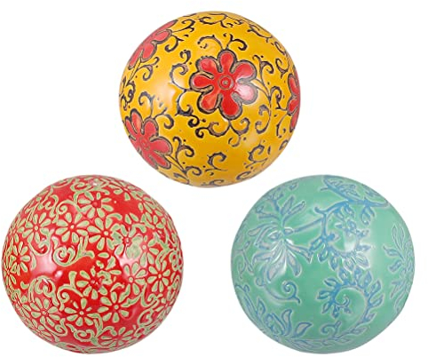 Veemoon 3Pcs Schwimmkugeln Keramik Porzellan Schwimmkugeln Teich Garten Balkon Teiche Deko Party ZubehöR Dekokugeln Moderne 6cm/2.36inch