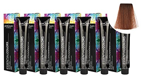 PostQuam - 6er Pack Professionelle Haarfarben mit Hoher Deckkraft - Permanente Haartönung 100% Grauabdeckung Gleichmäßige und Dauerhafte Natürliche Haarfarbe - Mehr als 90 Haarfärbemittel