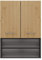 ADGO Pola Mini DK - Armadietto sospeso per lavatrice, 64 x 90 x 30 cm, colore: Antracite/Artisan, mensola da bagno con due ante, 2 ripiani chiusi, 2 ripiani aperti